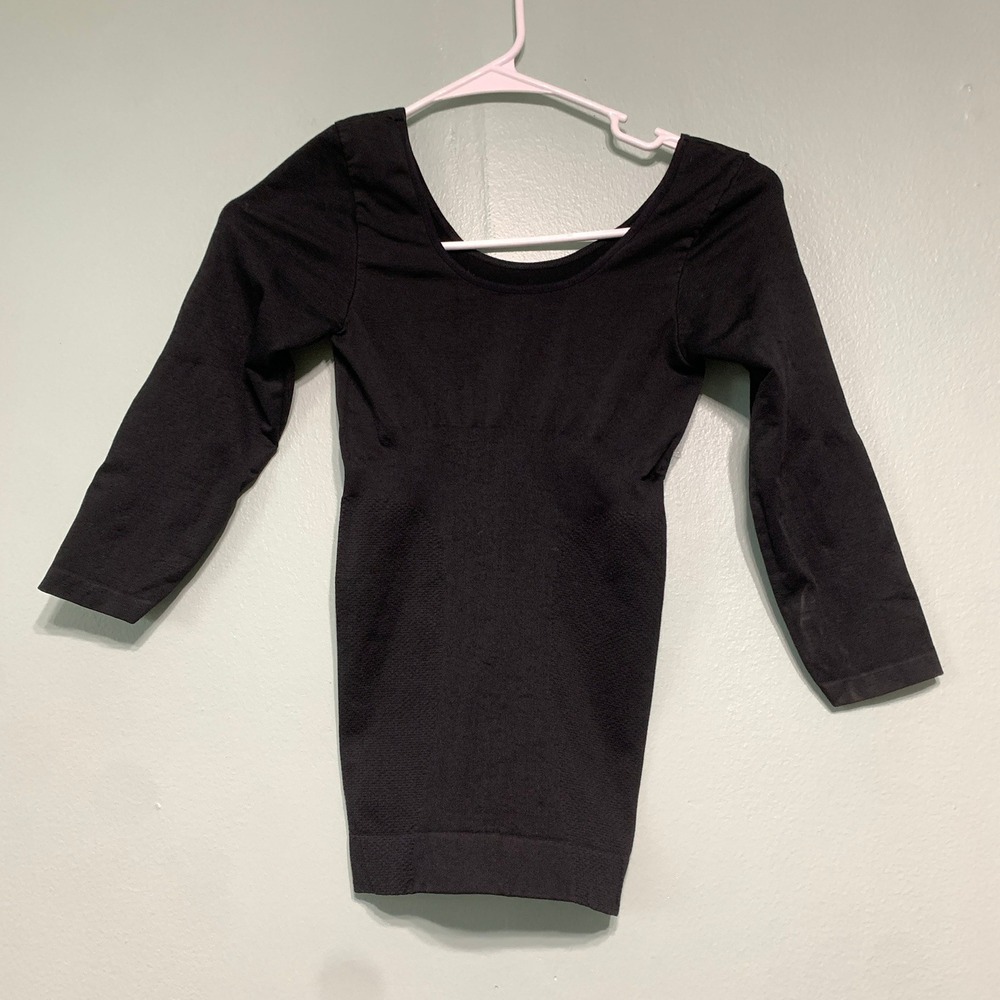 Free‎ People Womens L/XL Top Seamless Black Long Sleeve Ribbed Layering